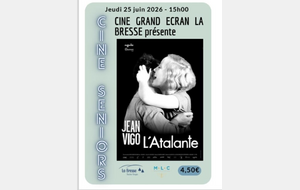 Ciné sénior jeudi 25 juin 2026 "L'ATALANTE"