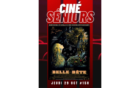 Ciné sénior jeudi 29 octobre à 15h "La Belle et la Bête"