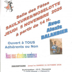 Thé dansant Interclub jeudi 5 novembre
